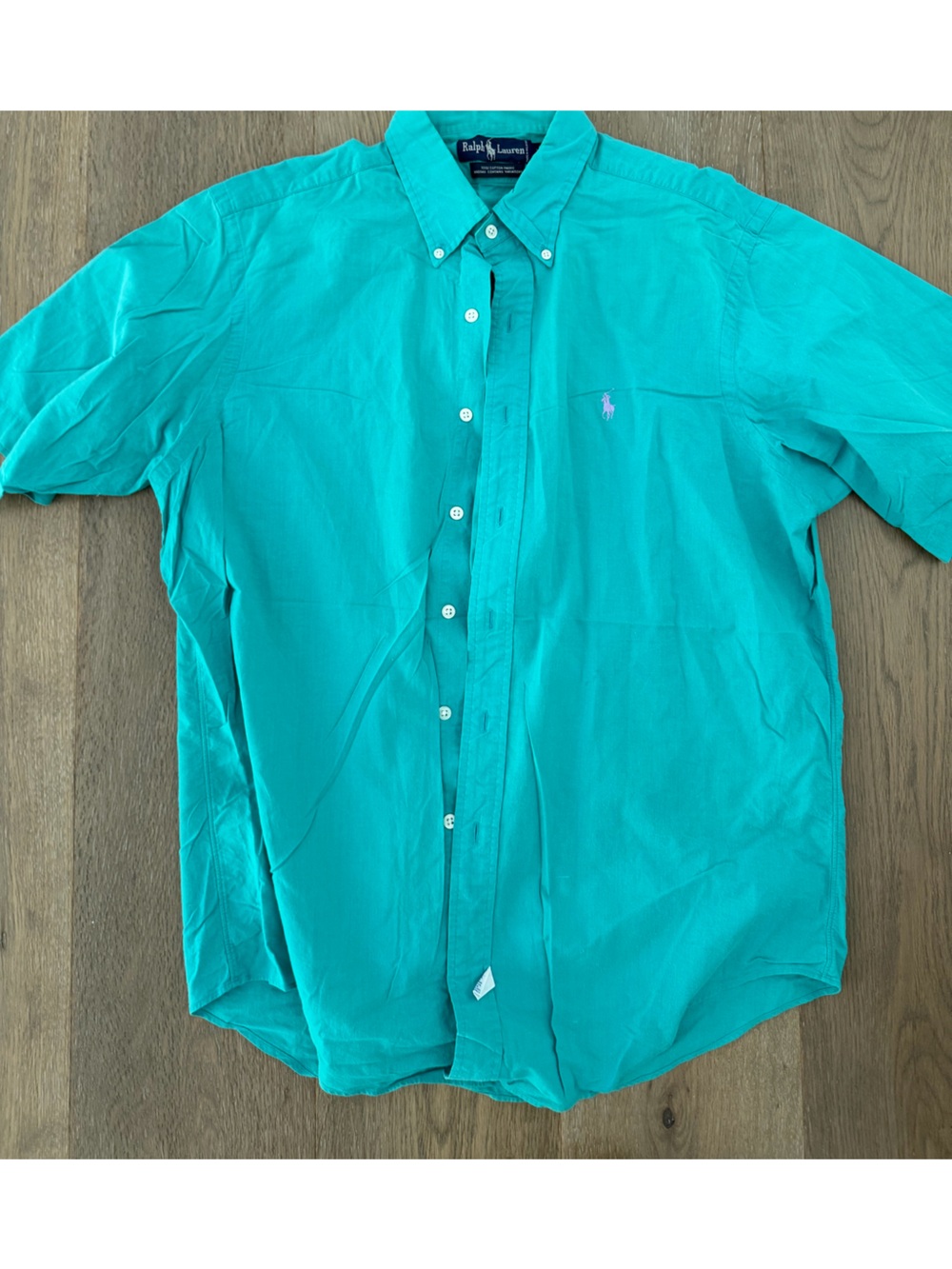 Ralph Lauren Men’s Lightweight Button-Down Shirt Jacket in Teal XL